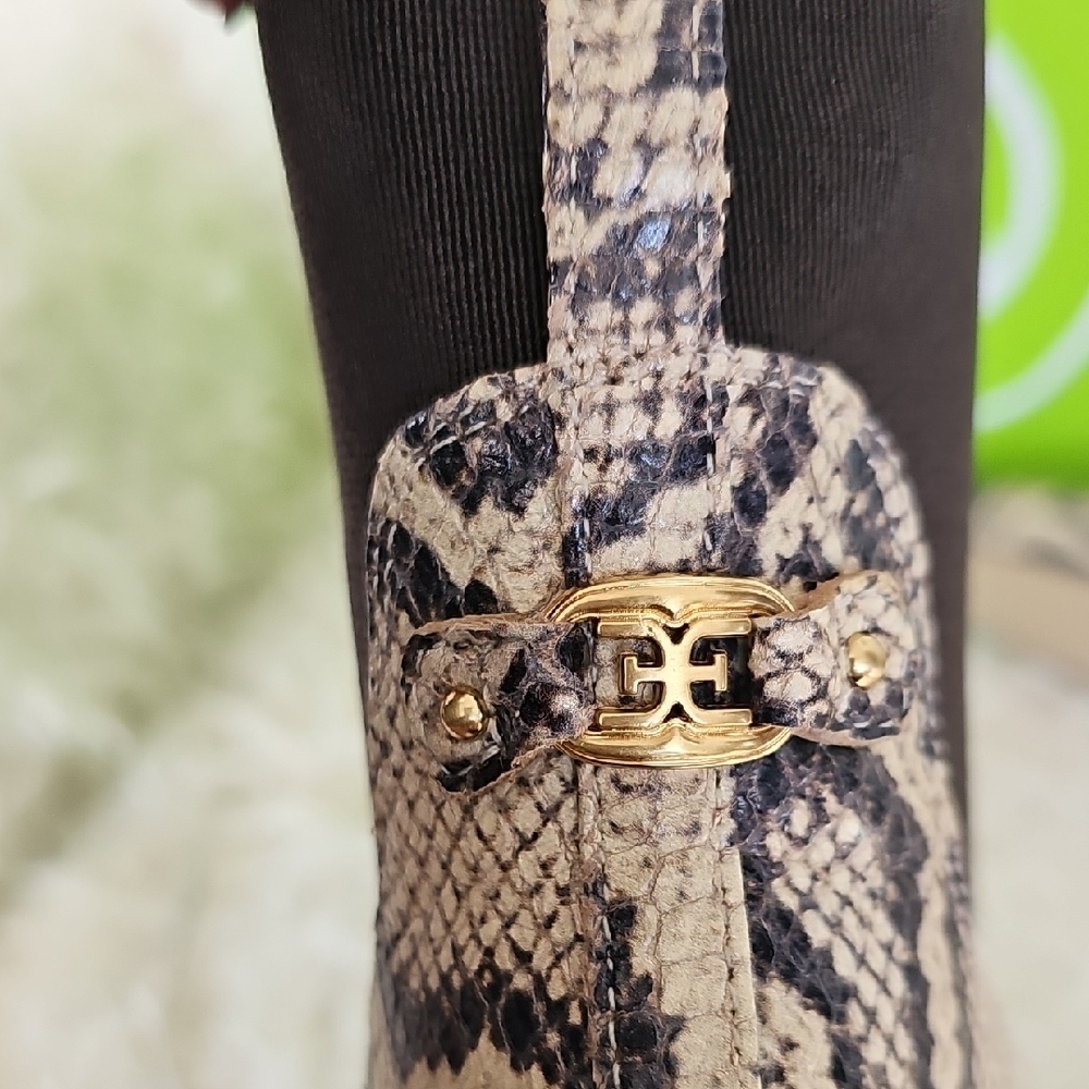 Sam Edelman Beige and Black Snake Print Booties - Picture 3 of 11